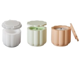 Molde silicona alhajero floral ondas con tapa 